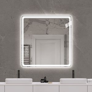 Specchio LED da Bagno 36x36 Pollici con Luci Frontali, Montaggio a Parete, Antiappannamento, Senza Cornice, Spessore 5 mm - Product Image 4