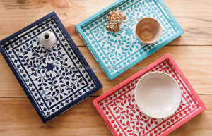 Bandeja para servir con incrustaciones de hueso de primera calidad WONDER OVERSEAS, buena combinación de colores - Product Image 3