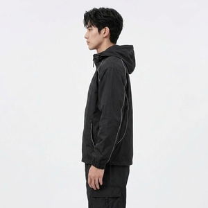 Lightweight Winter <b>Windbreaker</b> Jacket Men Waterproof Reversible <b>Beach</b> Running Custom 2026 Factory Hooded Canvas Breathable Front - Product Image 4