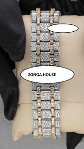 Montre mécanique analogique pour homme en acier inoxydable pur avec verre Moissanite, style Hip Hop Bust Iced, sport, affaires, antique, vente en gros - Product Image 3