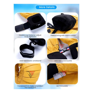 Gants d'hiver en cuir de chèvre pour homme, haute qualité, imperméables, tactiles, thermiques, anti-UV, pour la randonnée, le ski et la neige - Product Image 4