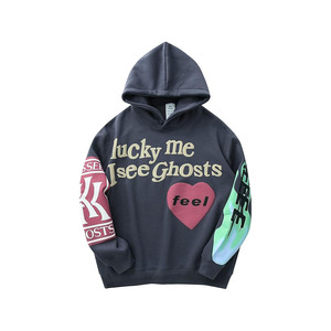 Sudadera con capucha I See Ghosts estilo Hip Hop con estampado en relieve - Product Image 1