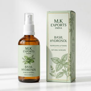 Hydrolat de basilic distillé à la vapeur, eau florale biologique de Tulsi pour les soins de la peau, les soins capillaires, les formulations cosmétiques, approvisionnement en vrac - Product Image 1