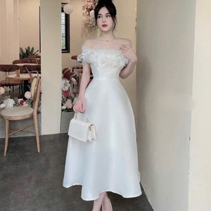 เดรสผู้หญิงสุดหรู แขนสั้น ดีไซน์ลงตัวทั้งความสง่างาม ความสบาย ทั้งแบบลำลองและเป็นทางการ เหมาะสำหรับหลากหลายโอกาส ผ้าไหมแม็กซี่ - Product Image 4