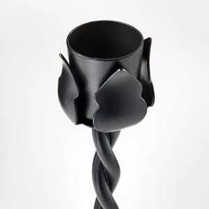 Vintage design matt black PVD coated cast aluminum candle holder set <b>twisted</b> <b>taper</b> <b>candlestick</b> holder customization options - Product Image 3