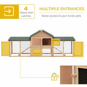 Conigliera Deluxe XL a 2 Piani in Legno da 210 cm, Gabbia Esterna per Conigli con Scala e Recinto, Grande Casetta per Conigli, Gabbia per Animali Domestici - Product Image 3
