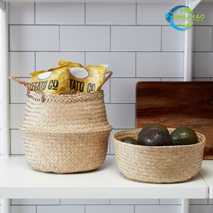 Cestas Decorativas Hechas a Mano de la Marca PHU HAO, Cestas de Paja Natural Plegables para Almacenamiento de Mantas, Toallas, Juguetes, Recuerdos y Artículos del Hogar - Product Image 4