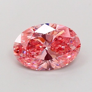 Diamant CVD rose vif fantaisie ovale de 2,05 carats, clarté VS1, polissage excellent, pierre précieuse non montée pour bijoux et bagues personnalisées - Product Image 1
