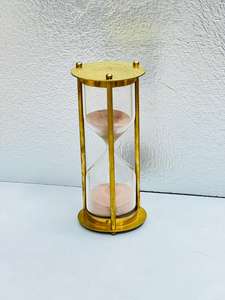 Reloj de arena 3D de latón macizo de 8'' |   Cruz de Ángel Decorativa Vintage, Pieza de Mesa de Estilo Moderno para Graduación, Fiesta de Cumpleaños - Product Image 4