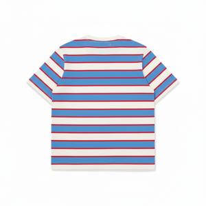 Camiseta Casual de Manga Corta para Hombre, 100% Algodón, a Rayas, Corte Holgado, Cuello Redondo, Diseño con Estampado a Mano, Transpirable - Product Image 3