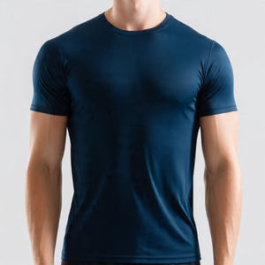 เสื้อยืดออกกำลังกายผู้ชายทรงสลิมฟิต 100% โพลีเอสเตอร์ ระบายอากาศ แห้งเร็ว คอกลม แขนสั้น สำหรับเล่นโยคะและออกกำลังกาย - Product Image 3