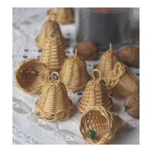 Vietnam Woven Rattan Bell <b>Ornaments</b> Crafted for Christmas <b>Tree</b> Styling Rustic Interiors and Holiday Gift Collections - Product Image 4