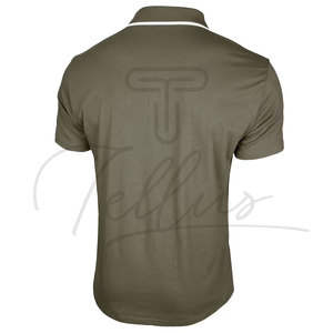 T-shirts respirants à manches courtes pour hommes de haute qualité, broderie de logo personnalisée, motif uni, tissu jersey, polo uni - Product Image 4