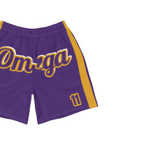 กางเกงบาสเก็ตบอลสตรีทพิมพ์โลโก้ Omega Psi Phi แบบสั่งทำพิเศษ มีเชือกผูกเอว ระบายอากาศได้ดี ผ้าตาข่ายกันลม ผ้าแคนวาส 100% ผ้าฝ้าย มีกระเป๋า ดีไซน์เข้าชุด - Product Image 3