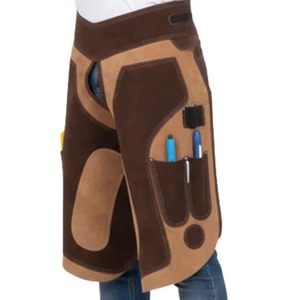 Protège-jambes de fermeur en cuir véritable personnalisables et réglables pour le sablage des sabots, équipement de protection professionnel pour fermeurs - Product Image 4