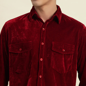 เสื้อเชิ้ตกำมะหยี่ผู้ชาย นุ่มสบาย ดีไซน์หรูหรา แขนยาว สไตล์ลำลอง แฟชั่นขายดี - Product Image 6