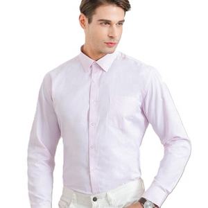 Chemise habillée à manches longues pour homme, 60% polyester 40% coton, chemise de travail formelle pour le bureau, chemise boutonnée avec poche poitrine pour homme - Product Image 5