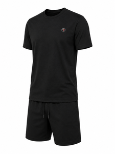 Ensemble d'été pour homme, ensemble décontracté imprimé, ensemble sportif 2 pièces, t-shirt en coton à manches courtes, short en tissu éponge, taille plus, option XXL, logo personnalisable - Product Image 4