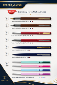 Parker Vector Metal Handle Promotional <b>Pen</b> Set <b>Gold</b> Black Stainless Steel Rollerball Ballpoint Writing Gift - Product Image 3