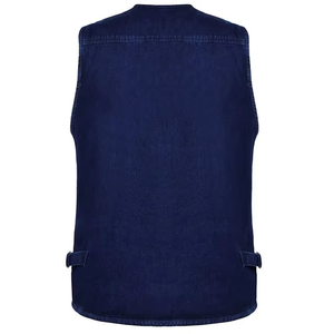 Veste de travail respirante de haute qualité, gilet de sécurité bleu en maille réfléchissante avec poche - Product Image 2