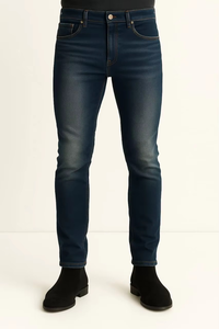 Pantalon en jean stretch coupe droite pour homme, étiquette personnalisée, tissu en coton épais pour un usage décontracté, pantalon pour homme - Product Image 3