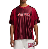 เสื้อยืดคอกว้างแขนสั้นทรงสปอร์ตสีแดงสำหรับผู้ชาย Avirex แห้งเร็ว ทรงปกติ รับผลิตแบบ OEM ODM - Product Image 3