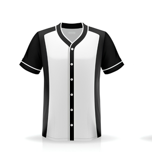 100% Polyester Baseball Jersey Custom Plain Blank Button-Up Pinstripe Mesh Short Sleeve Piping <b>Ringspun</b> OEM Supplier Front - Product Image 3