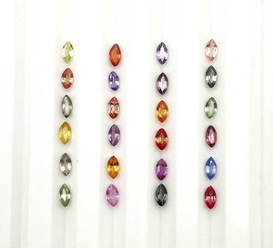 พลอยแซฟไฟร์ธรรมชาติทรงมาร์คีส์ ขนาด 2*4 มม. หลายสี สำหรับทำเครื่องประดับ - Product Image 1