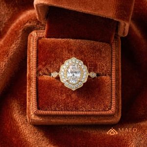 Bague de luxe en moissanite taille radiant pour femme, bijou de fiançailles doré, cadeau USA - Product Image 3