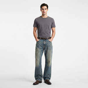 Manufacture <b>Drawstring</b> Waist Flare <b>Jeans</b> <b>Men</b> High Quality 100% Cotton Denim Flare Pants <b>Men's</b> Button Waist <b>Jeans</b> Flare - Product Image 1