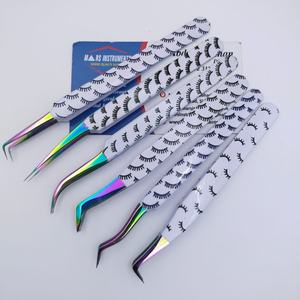 Pince à épiler en acier inoxydable Rainbow Tip Extension de cils Impression de cils - Product Image 3