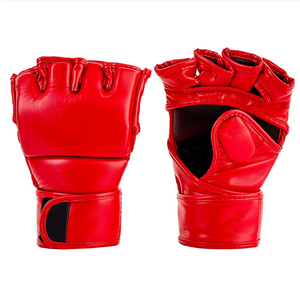 ถุงมือ MMA หนังสีแดงแบบกำหนดเองได้ ครึ่งนิ้ว ปิดข้อมือด้วยเชือกผูก สำหรับฝึกศิลปะการต่อสู้ ใช้ได้ทั้งชายและหญิง - Product Image 6
