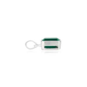 Compre un colgante minimalista de plata 925 con esmeralda natural de corte octogonal, piedra de nacimiento de mayo, para uso diario de mujeres, accesorios de joyería. - Product Image 3