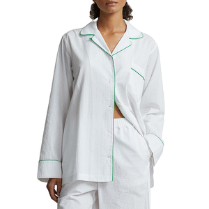 Ensemble de pyjama long personnalisé en usine, vêtements de nuit en rayonne, tenue d'intérieur, ensembles de vêtements de nuit en modal pour femmes - Product Image 5