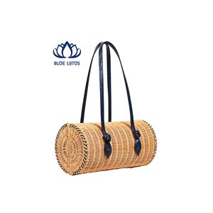 HOT SELLING BLUE LOTUS Eco Friendly Rattan Bag | Natural Handcrafted Woven <b>Crossbody</b> <b>Purse</b> Zipper Closure 3L+ Capacity for - Product Image 1