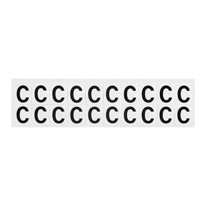 Chiffres et lettres autocollants en PVC pour l'identification des équipements, 0,625 po, noir sur blanc, durables - Product Image 1