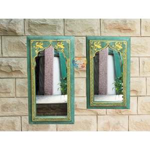 Espejo de pared de baño decorativo de madera Accesorio de tocador de baño elegante - Product Image 5