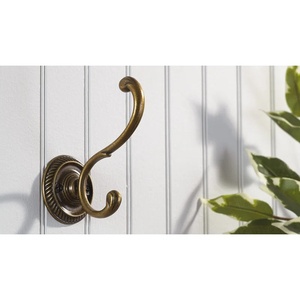 Porte-manteau mural en métal style victorien rustique, bronze vieilli, pour entrée et buanderie, quincaillerie de mobilier haut de gamme, crochets doubles - Product Image 4