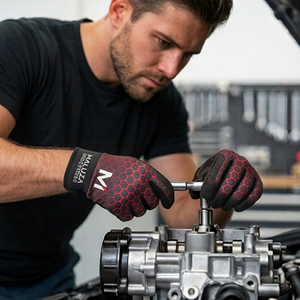 Heavy Duty for Mechanic Work <b>Gloves</b> Shock Absorption Touchscreen <b>Moisture</b>-Wicking Polyester Back Industrial Utility - Product Image 4