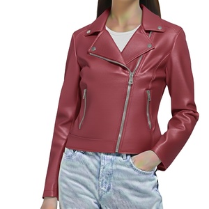 Chaqueta de Invierno de Lujo para Mujer con Cierre de Cremallera, Diseño Personalizado, Nuevo Estilo, Cuero Genuino Teñido Liso, Cuello Alto Tejido - Product Image 6