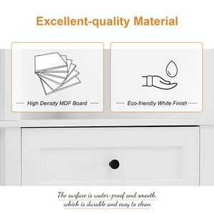 Mobile Alto Triangolare Bianco con 3 Cassetti Regolabili in MDF Verniciato per Bagno, Cucina, Soggiorno - Product Image 5