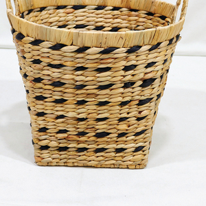 Water Hyacinth Eco-Friendly Woven <b>Storage</b> <b>Basket</b> with Handles <b>Square</b> Shape Multi-Purpose Rustic Style - Product Image 6