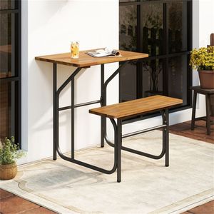 Set Tavolo e Panchina da Esterno in Legno di Acacia Monofacciale, Design Unico Combinabile per Picnic e Set da Giardino - Product Image 2
