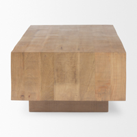 Table basse carrée en bois de manguier massif, finition naturelle, faite à la main, écologique et durable, pour salon ou bureau à domicile