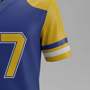 Nuevas llegadas al por mayor: Camisetas de fútbol americano unisex baratas, transpirables, de manga corta, bordadas, de todos los equipos, con logo personalizado. - Product Image 6