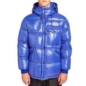 2025 chaqueta de moda de invierno personalizada para hombre, chaqueta acolchada de algodón brillante con cuello levantado y capucha a prueba de viento, abrigo de invierno de burbujas - Product Image 1