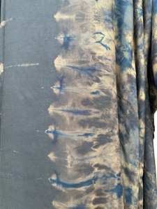 Vestido Kaftán Gris Oscuro Tie Dye con Botones Azules en la Parte Delantera, para Playa, Resort, Vacaciones, Crucero, Salón, Casa - Product Image 5