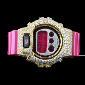 Reloj GShock GA-2100 Personalizado con Diamantes de Imitación, Bisel de Espinas, Esfera Verde, Reloj de Lujo Estilo Hip Hop para Hombre - Product Image 1