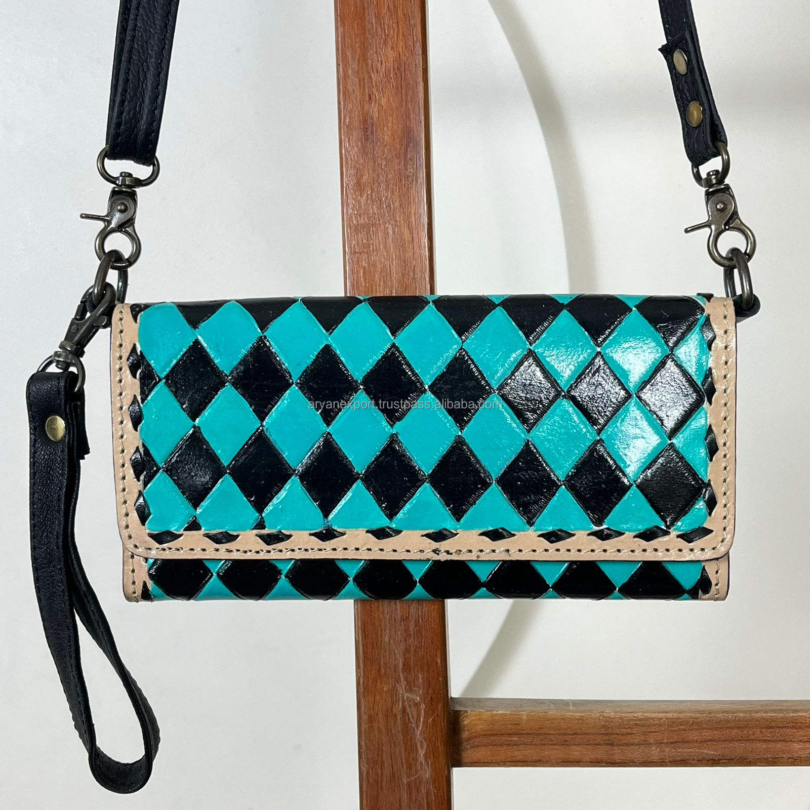 Black & Turquoise Checkered