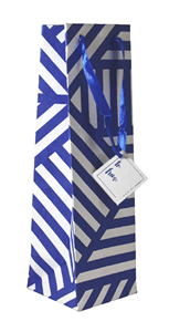 Bolsa de vino de papel artístico de algodón reciclado premium con asas de cinta de satén, estampado a mano encantador, elegante y a juego para todo tipo de velas. - Product Image 3